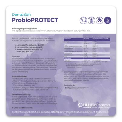 Sie sehen eine Packung DentaSan ProbioPROTECT, Produktbild: 04 DentaSan ProbioPROTECT, A-Nr.: 5036793 - 04