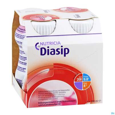 Sie sehen eine Packung Diasip 200ml Erdbeere 4st, Produktbild: 05 Diasip 200ml Erdbeere 4st, A-Nr.: 4299007 - 05