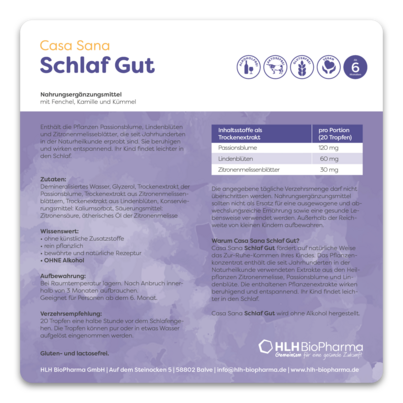 Sie sehen eine Packung Casa Sana Schlaf Gut, Produktbild: 04 Casa Sana Schlaf Gut, A-Nr.: 5237267 - 04