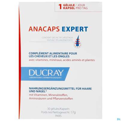 Sie sehen eine Packung Ducray Anacaps/expert Haarausfall Progressiv 30st, Produktbild: 01 Ducray Anacaps/expert Haarausfall Progressiv 30st, A-Nr.: 5688863 - 01