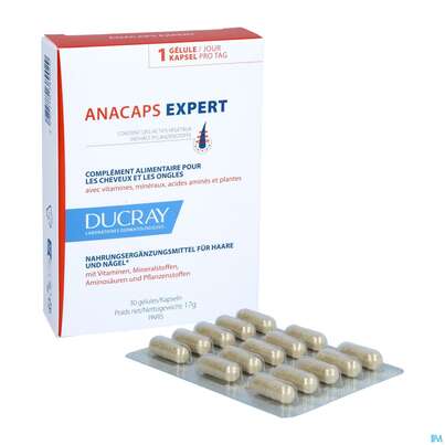 Sie sehen eine Packung Ducray Anacaps/expert Haarausfall Progressiv 30st, Produktbild: 05 Ducray Anacaps/expert Haarausfall Progressiv 30st, A-Nr.: 5688863 - 05