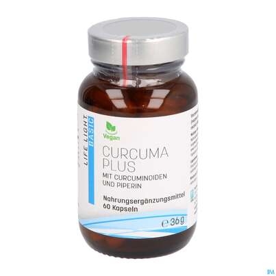 Sie sehen eine Packung Curcuma Kapseln Life Light 60st, Produktbild: 03 Curcuma Kapseln Life Light 60st, A-Nr.: 3874449 - 03