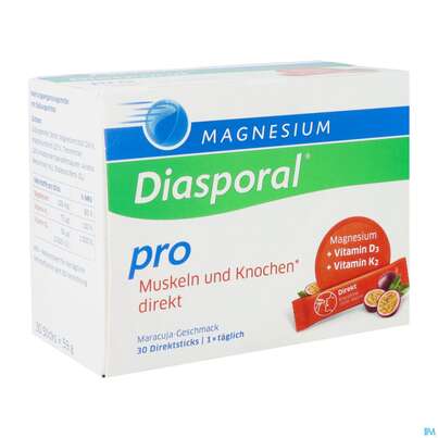 Sie sehen eine Packung Magnesium Diasporal/pro/direkt +d3+k2 Muskel +knochen 30st, Produktbild: 02 Magnesium Diasporal/pro/direkt +d3+k2 Muskel +knochen 30st, A-Nr.: 5722382 - 02