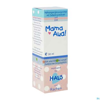 Sie sehen eine Packung Mama-aua Tropfen Hals 30ml, Produktbild: 02 Mama-aua Tropfen Hals 30ml, A-Nr.: 3815458 - 02