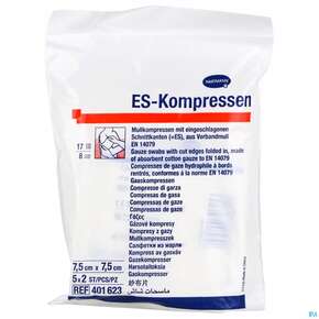 Mullkompressen-es Hartmann/steril 8fach 17faedig 7,5x 7,5cm 5x2 10st, A-Nr.: 0892470 - 01