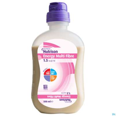 Sie sehen eine Packung Nutrison/ 500ml Sondennahrung Smart Pack Multifibre/energy 12st, Produktbild: 02 Nutrison/ 500ml Sondennahrung Smart Pack Multifibre/energy 12st, A-Nr.: 4838881 - 02