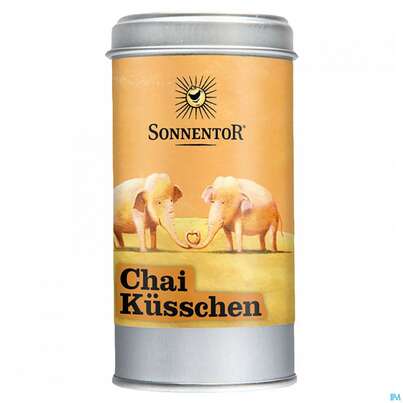 Sie sehen eine Packung Sonnentor Chai Kuesschen Streudose 07754 70g, Produktbild: 04 Sonnentor Chai Kuesschen Streudose 07754 70g, A-Nr.: 3871215 - 04