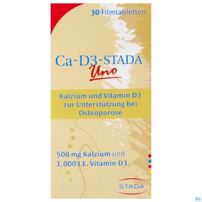 Sie sehen eine Packung Ca-d3-stada Filmtabl Uno 30st, Produktbild: 01 Ca-d3-stada Filmtabl Uno 30st, A-Nr.: 4008062 - 01