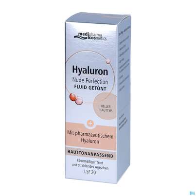 Sie sehen eine Packung Hyaluron Nude Perfection Getoentes Fluid Heller Typ Lsf20 50ml, Produktbild: 04 Hyaluron Nude Perfection Getoentes Fluid Heller Typ Lsf20 50ml, A-Nr.: 4914702 - 04
