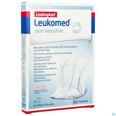 Wundverband Leukomed/skin Sensitive Vliesverband +auflage Steril 8x10cm 5st, A-Nr.: 5609007 - 08