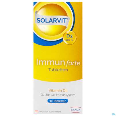 Sie sehen eine Packung D3 Tabl Solarvit 4000ie F Immun 30st, Produktbild: 01 D3 Tabl Solarvit 4000ie F Immun 30st, A-Nr.: 4933378 - 01