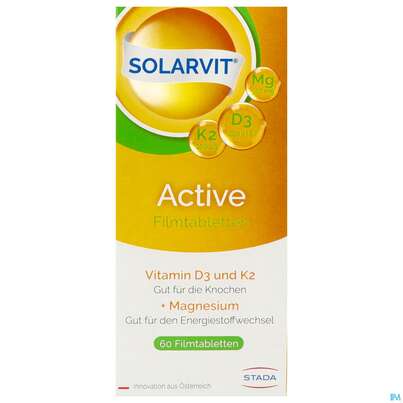 Sie sehen eine Packung D3 Tabl Solarvit K2 Magn.active 60st, Produktbild: 01 D3 Tabl Solarvit K2 Magn.active 60st, A-Nr.: 5205770 - 01