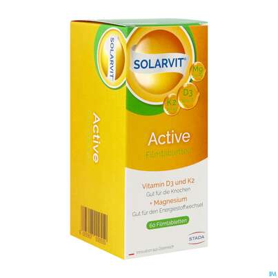 Sie sehen eine Packung D3 Tabl Solarvit K2 Magn.active 60st, Produktbild: 02 D3 Tabl Solarvit K2 Magn.active 60st, A-Nr.: 5205770 - 02