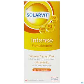 Solarvit Intense Filmtabl Vit D3 2000ie Vit K2 80mcg Zink 10mg 60st, A-Nr.: 5463880 - 01