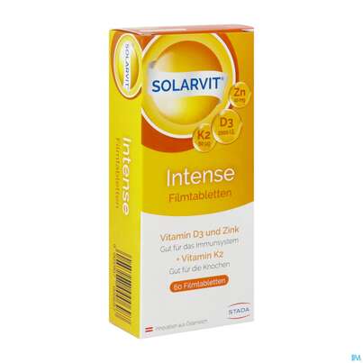 Solarvit Intense Filmtabl Vit D3 2000ie Vit K2 80mcg Zink 10mg 60st, A-Nr.: 5463880 - 02