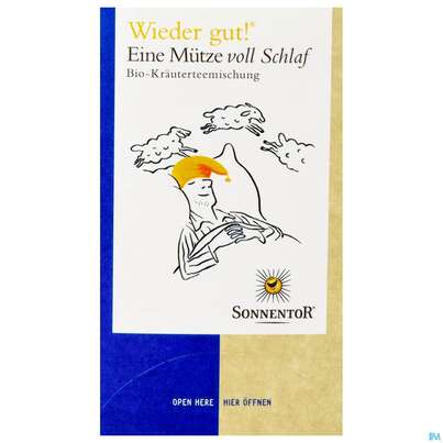 Sie sehen eine Packung Sonnentor Eine Muetze Voll Schlaf 02707 18st, Produktbild: 01 Sonnentor Eine Muetze Voll Schlaf 02707 18st, A-Nr.: 3428810 - 01