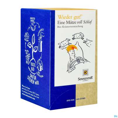 Sie sehen eine Packung Sonnentor Eine Muetze Voll Schlaf 02707 18st, Produktbild: 02 Sonnentor Eine Muetze Voll Schlaf 02707 18st, A-Nr.: 3428810 - 02
