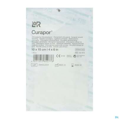 Sie sehen eine Packung Wundverband Curapor Steril Chirurgisch 10x 15cm 1st, Produktbild: 03 Wundverband Curapor Steril Chirurgisch 10x 15cm 1st, A-Nr.: 4534187 - 03