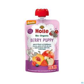 Holle Demeter Bio Fruechtepueree Ab 1 Jahr Berry Puppy Apfel Pfirsich/waldbeeren 100g, A-Nr.: 5080788 - 01