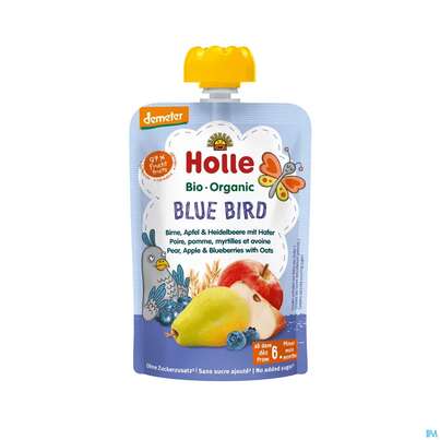 Holle Demeter Bio Fruechtepueree Ab 1 Jahr Bio Blue Bird Apfel/heidelbeer/hafer 100g, A-Nr.: 5080802 - 02