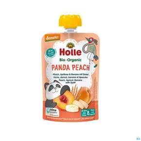 Holle Demeter Bio Fruechtepueree Ab 1 Jahr Panda Peach Pfirsich Aprikose/banane+dinkel 100g, A-Nr.: 5080759 - 01