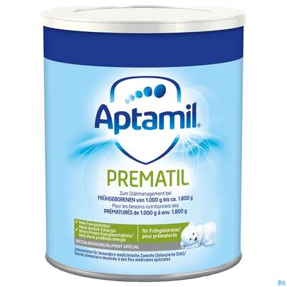 Sie sehen eine Packung Aptamil Spezialnahrung Prematil Fruehgeborenennahrung 400g, Produktbild: 01 Aptamil Spezialnahrung Prematil Fruehgeborenennahrung 400g, A-Nr.: 5232554 - 01