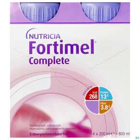 Fortimel/complete 200ml Vitalflasche Erdbeere 4st, A-Nr.: 3664829 - 01
