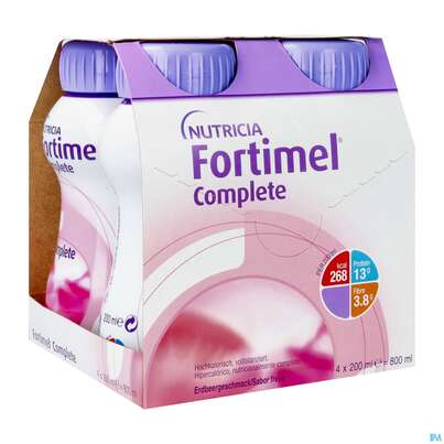 Fortimel/complete 200ml Vitalflasche Erdbeere 4st, A-Nr.: 3664829 - 02