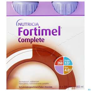 Fortimel/complete 200ml Vitalflasche Schoko 4st, A-Nr.: 3664775 - 01