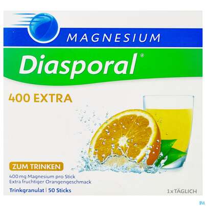 Sie sehen eine Packung Magnesium Diasporal/400 Extra/trinkgranulat 50st, Produktbild: 01 Magnesium Diasporal/400 Extra/trinkgranulat 50st, A-Nr.: 4282171 - 01