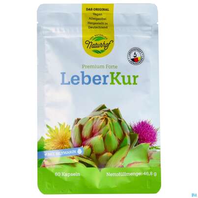 Sie sehen eine Packung Leberkur Kapseln Naturhof 60st, Produktbild: 01 Leberkur Kapseln Naturhof 60st, A-Nr.: 5811536 - 01