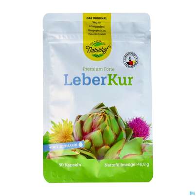 Sie sehen eine Packung Leberkur Kapseln Naturhof 60st, Produktbild: 02 Leberkur Kapseln Naturhof 60st, A-Nr.: 5811536 - 02