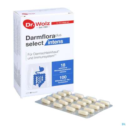 Sie sehen eine Packung Dr.wolz Darmflora Plus Select Intens Kapseln 60649 80st, Produktbild: 05 Dr.wolz Darmflora Plus Select Intens Kapseln 60649 80st, A-Nr.: 5646095 - 05