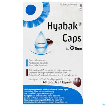 Sie sehen eine Packung Hyabak Caps 60st, Produktbild: 01 Hyabak Caps 60st, A-Nr.: 4171750 - 01