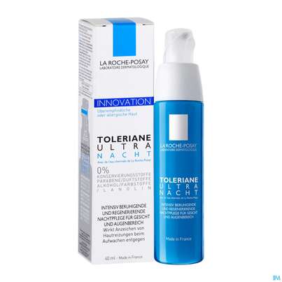 Sie sehen eine Packung La Roche Posay Gesichtspflege Toleriane Creme Ultra Nacht Alt 40ml, Produktbild: 04 La Roche Posay Gesichtspflege Toleriane Creme Ultra Nacht Alt 40ml, A-Nr.: 4442019 - 04