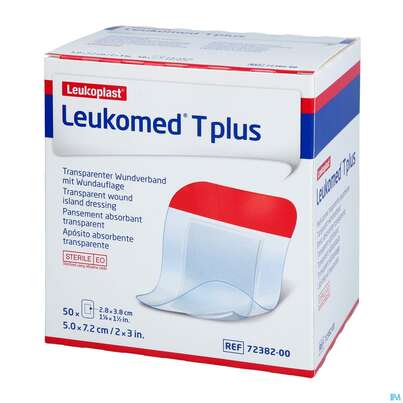 Wundverband Leukomed T Plus Folienverband/+auflage Steril 7,2x 5cm 50st, A-Nr.: 3072810 - 02