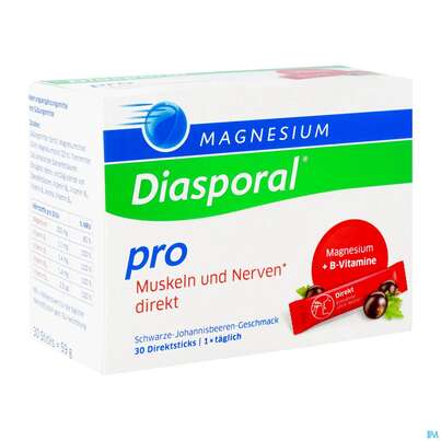 Sie sehen eine Packung Magnesium Diasporal/pro/direkt +b-vitamin Muskel +nerven 30st, Produktbild: 02 Magnesium Diasporal/pro/direkt +b-vitamin Muskel +nerven 30st, A-Nr.: 5722407 - 02