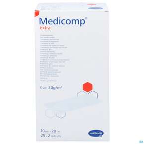 Kompressen Medicomp/extra Vliesstoff 6fach Steril 10x 20cm 25x2 50st, A-Nr.: 1652070 - 01