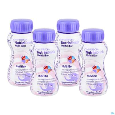 Sie sehen eine Packung Nutrini/drink Flasche Multifibre 200ml Erdbeere 24st, Produktbild: 03 Nutrini/drink Flasche Multifibre 200ml Erdbeere 24st, A-Nr.: 3274620 - 03