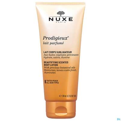 Sie sehen eine Packung Nuxe Prodigieux Lait Parfume 200ml, Produktbild: 01 Nuxe Prodigieux Lait Parfume 200ml, A-Nr.: 4610586 - 01