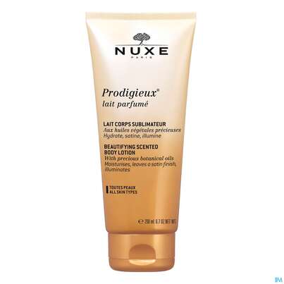Sie sehen eine Packung Nuxe Prodigieux Lait Parfume 200ml, Produktbild: 02 Nuxe Prodigieux Lait Parfume 200ml, A-Nr.: 4610586 - 02