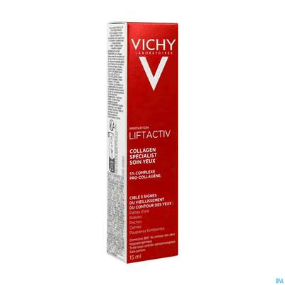 Sie sehen eine Packung Vichy Liftactv Collagen/specialist Augenpflege 15ml, Produktbild: 10 Vichy Liftactv Collagen/specialist Augenpflege 15ml, A-Nr.: 5720673 - 10